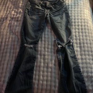 Grane Distressed Black Skinny Jeans